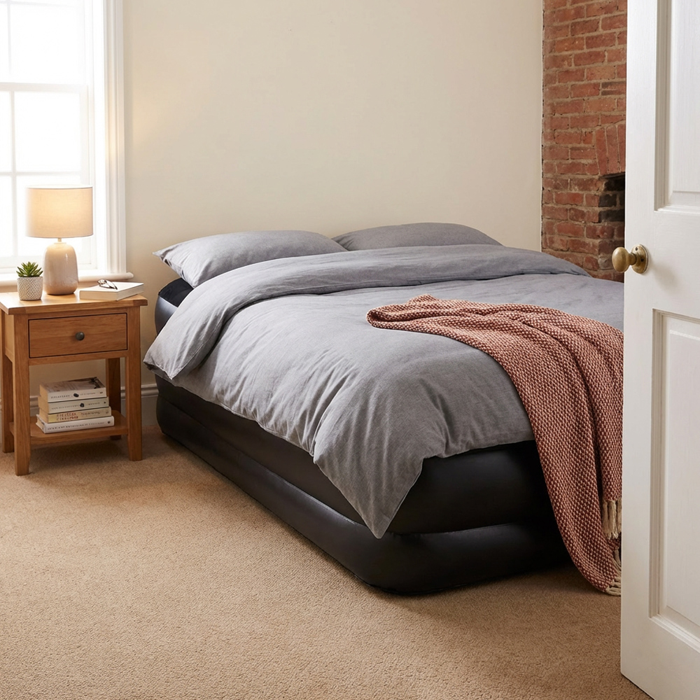 High Raised Queen Size Airbed with Pump Image 5