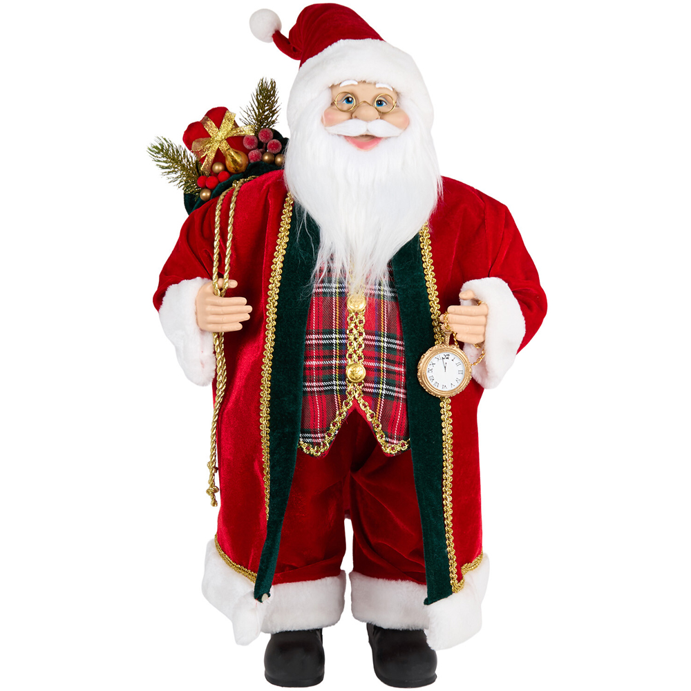Traditional Standing Santa Figurine Red Image 1