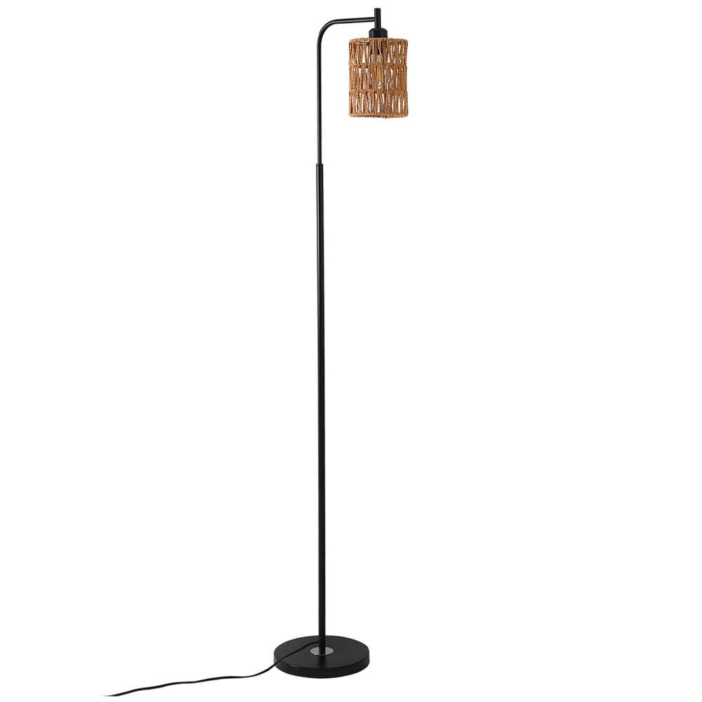 Living and Home Brown Cylindrical Shade Floor Lamp Image 1