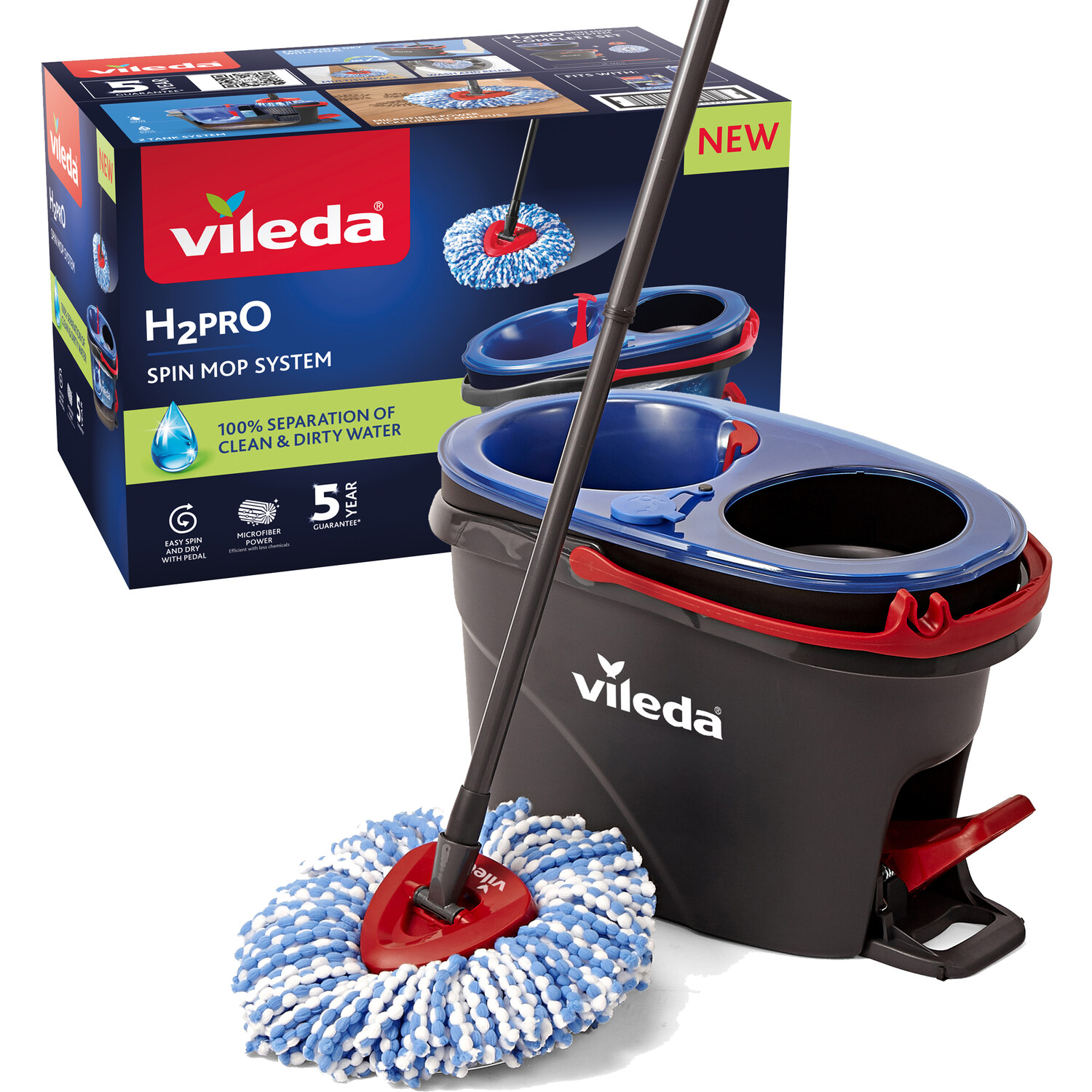 Vileda H2Pro Spin Mop Image 1