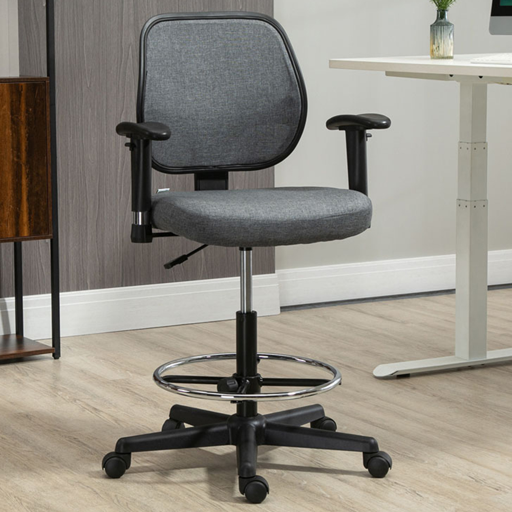 Portland Grey Foot Ring Swivel Office Chair Image 1