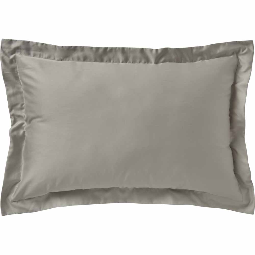Wilko Best Egyptian Silver Oxford Pillow Image 1