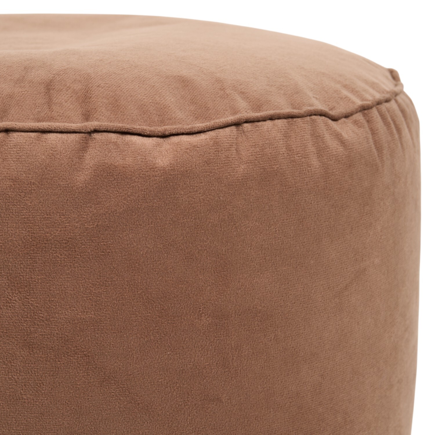 Plush Velvet Footstool Mocha Image 2