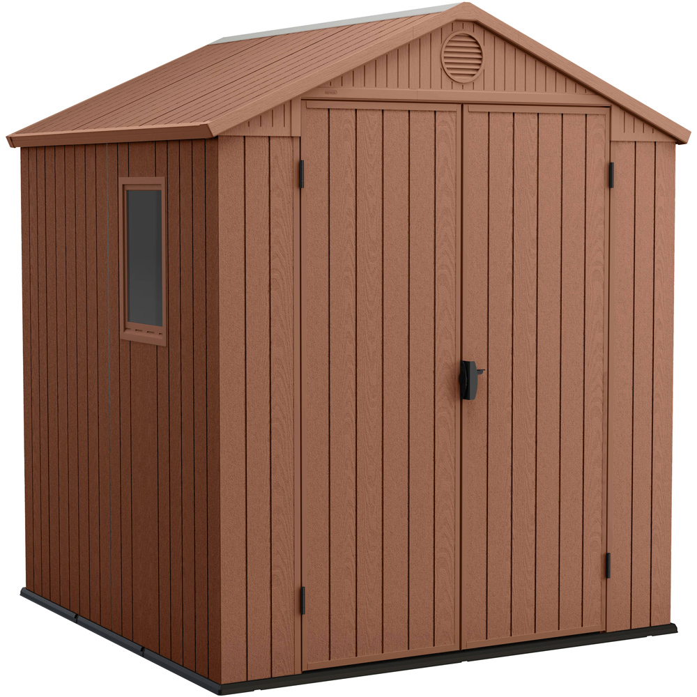 Keter Darwin 6 x 6ft Brown Outdoor Storage Shed Image 1