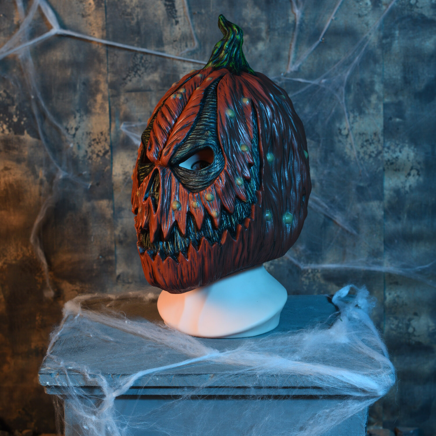 Halloween Scary Pumpkin Mask Orange Image 2