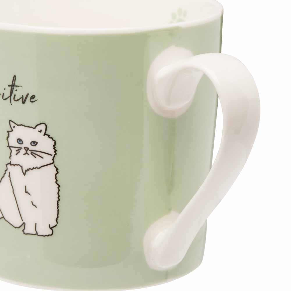 Wilko 'Stay Pawsitive' Cat Mug Image 3