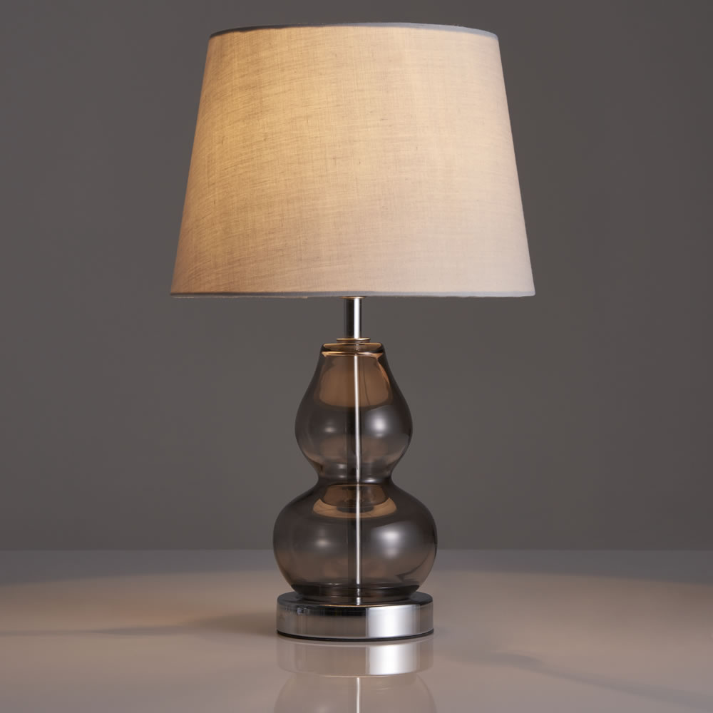 Wilko Lamp Small Glass Smoke Wilko Lamp Small Glass Smoke Image 2