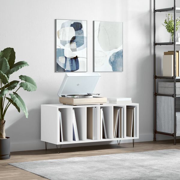 vidaXL 6 Shelf White Record Cabinet Image 8
