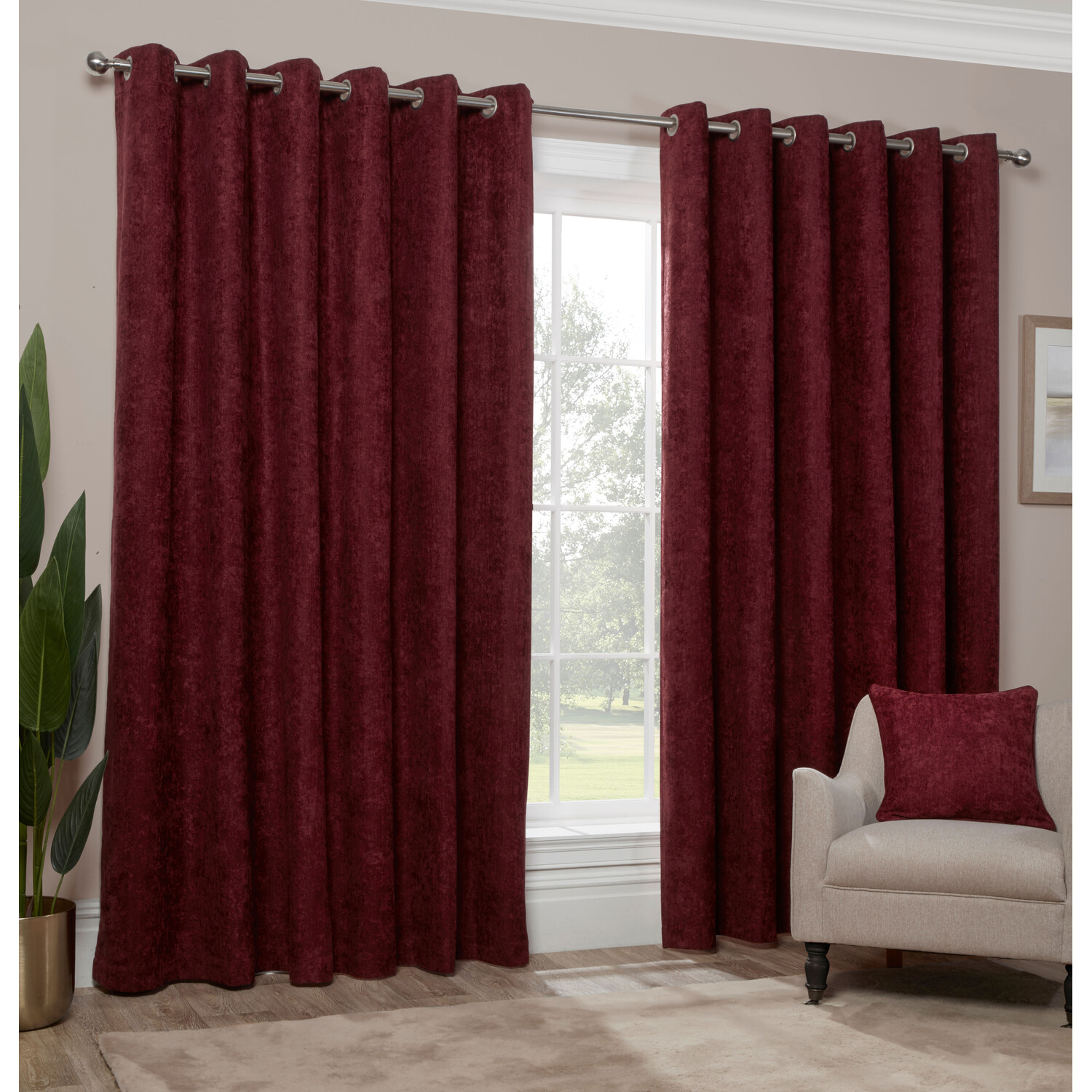 Divante Alden Mulberry Thermal Curtains 229cm Image 2