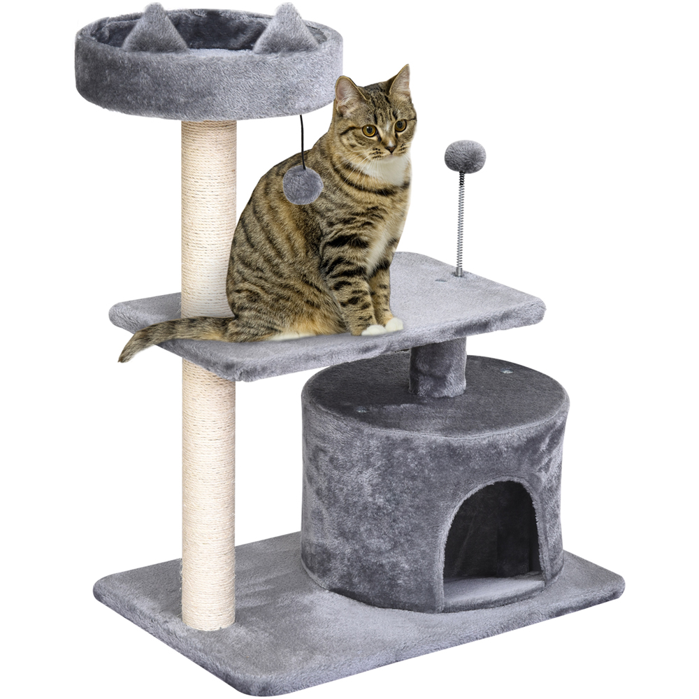 PawHut 81cm Grey Cat Activity Tree Image 7