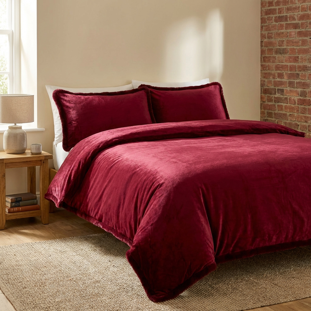 Selena Velvet Duvet Set Mulberry Superking Image 6