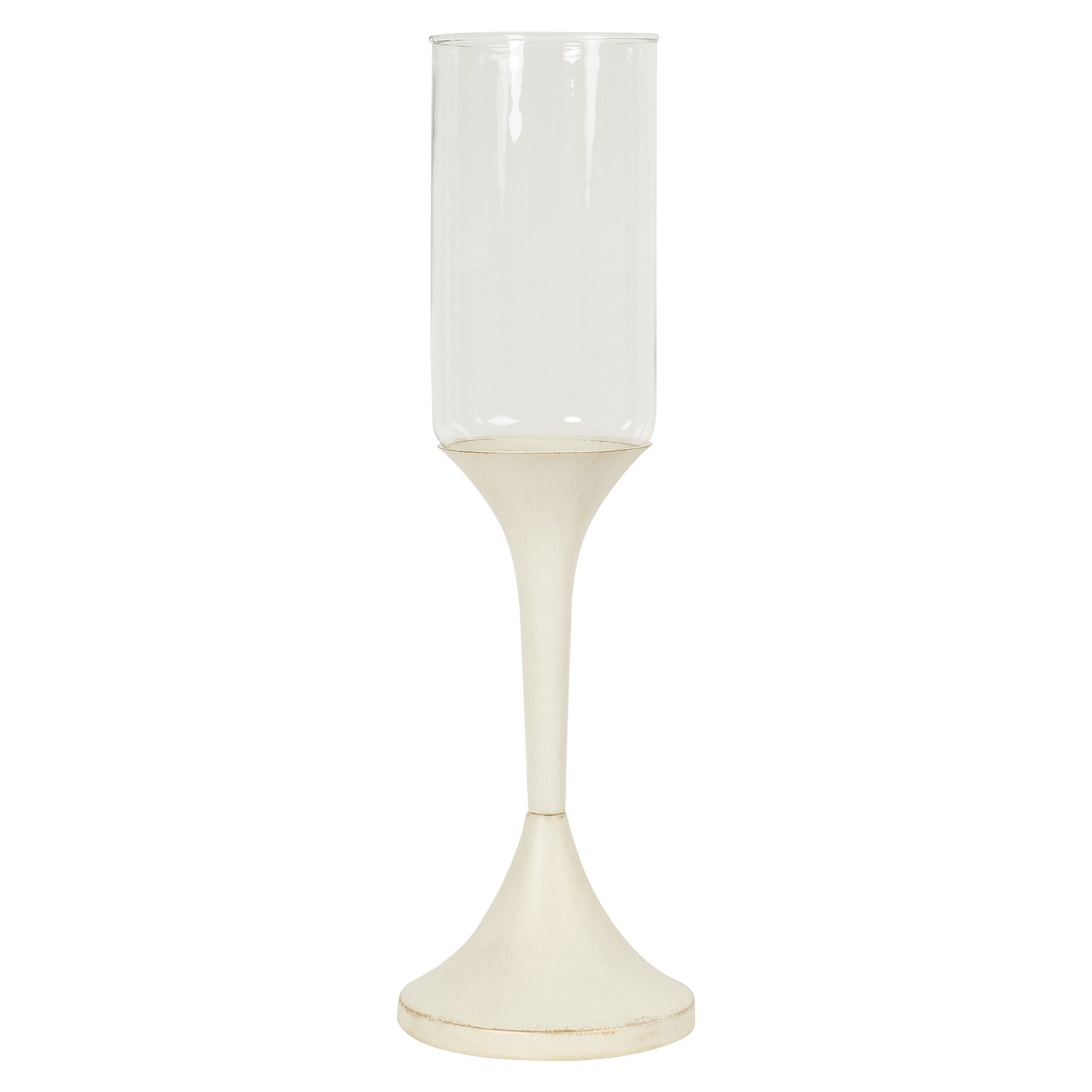 Ivory Table Top Hurricane - Clear Image 2