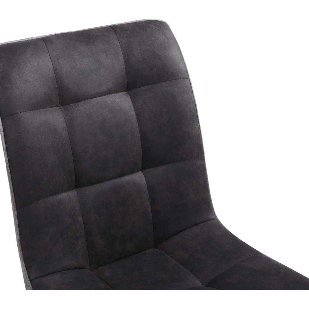 Rodeo Set of 2 Dark Grey Suede Effect Dining Chair Image 4