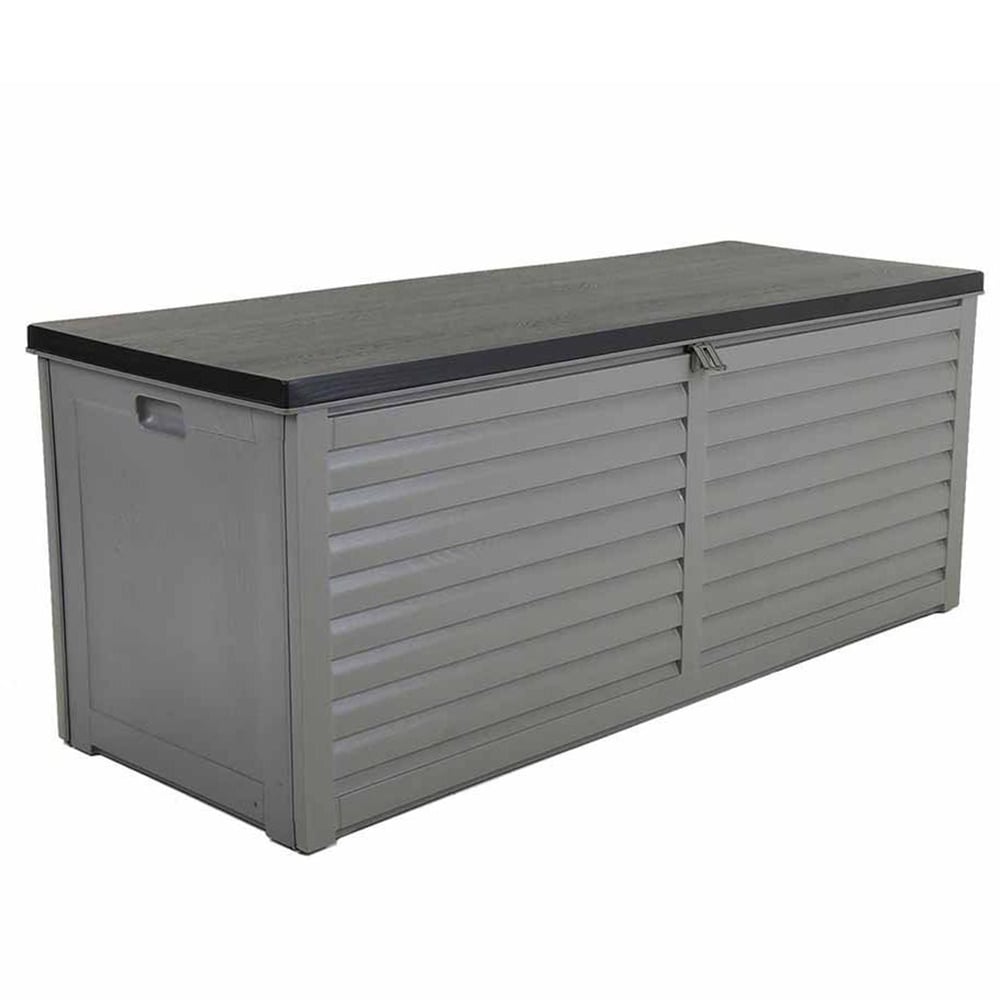 Charles Bentley 390L Grey and Black Large Outdoor Plastic Storage Box Image 1