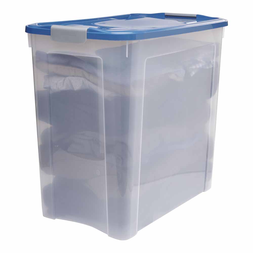 Wilko 90L Storage Box Blue Wilko