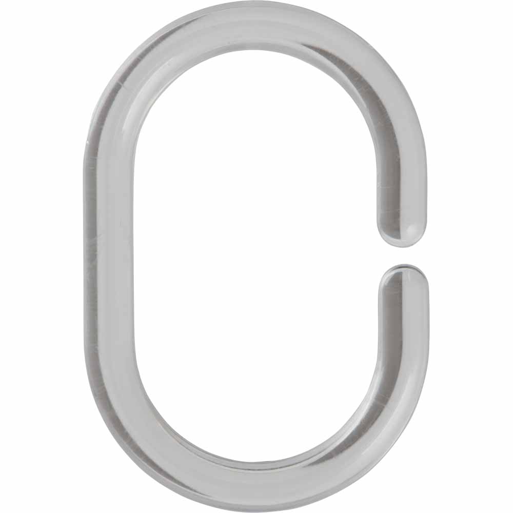 Wilko Shower Curtain Rings Clear 12 Pk Wilko
