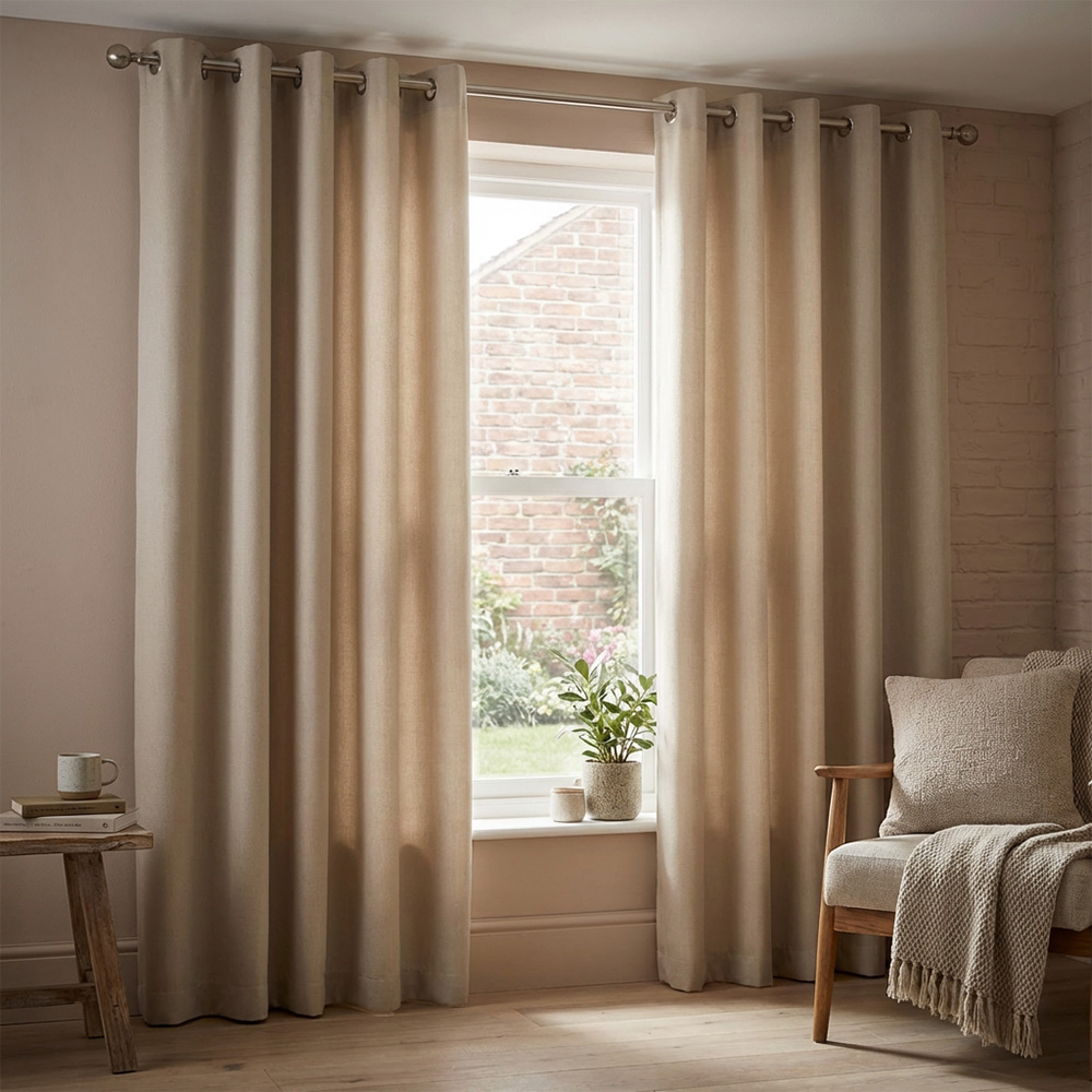 Divante Hoxton Natural Blackout Eyelet Curtain 229cm Image 6