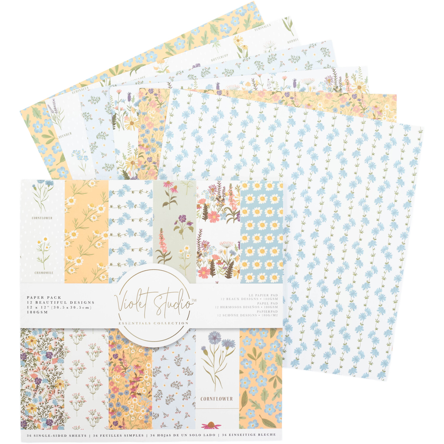 Crafter's Companion Violet Studio Amongst The Wildflowers Paper Pack - 12in x 12in Image 2