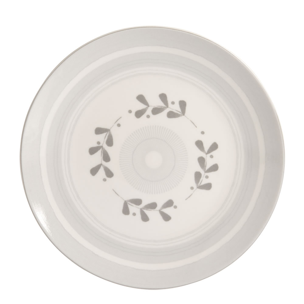 Wilko Grey Floral Side Plate Image 1