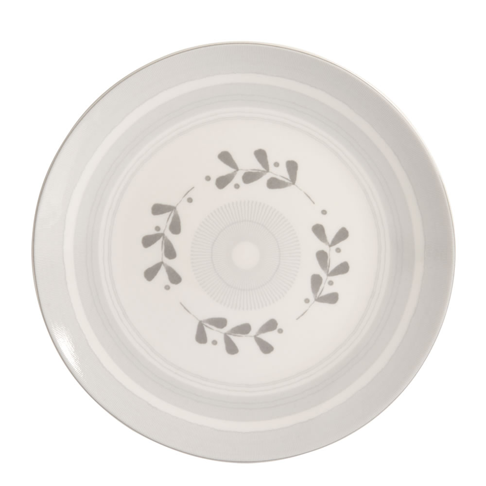 Wilko Grey Floral Side Plate Wilko