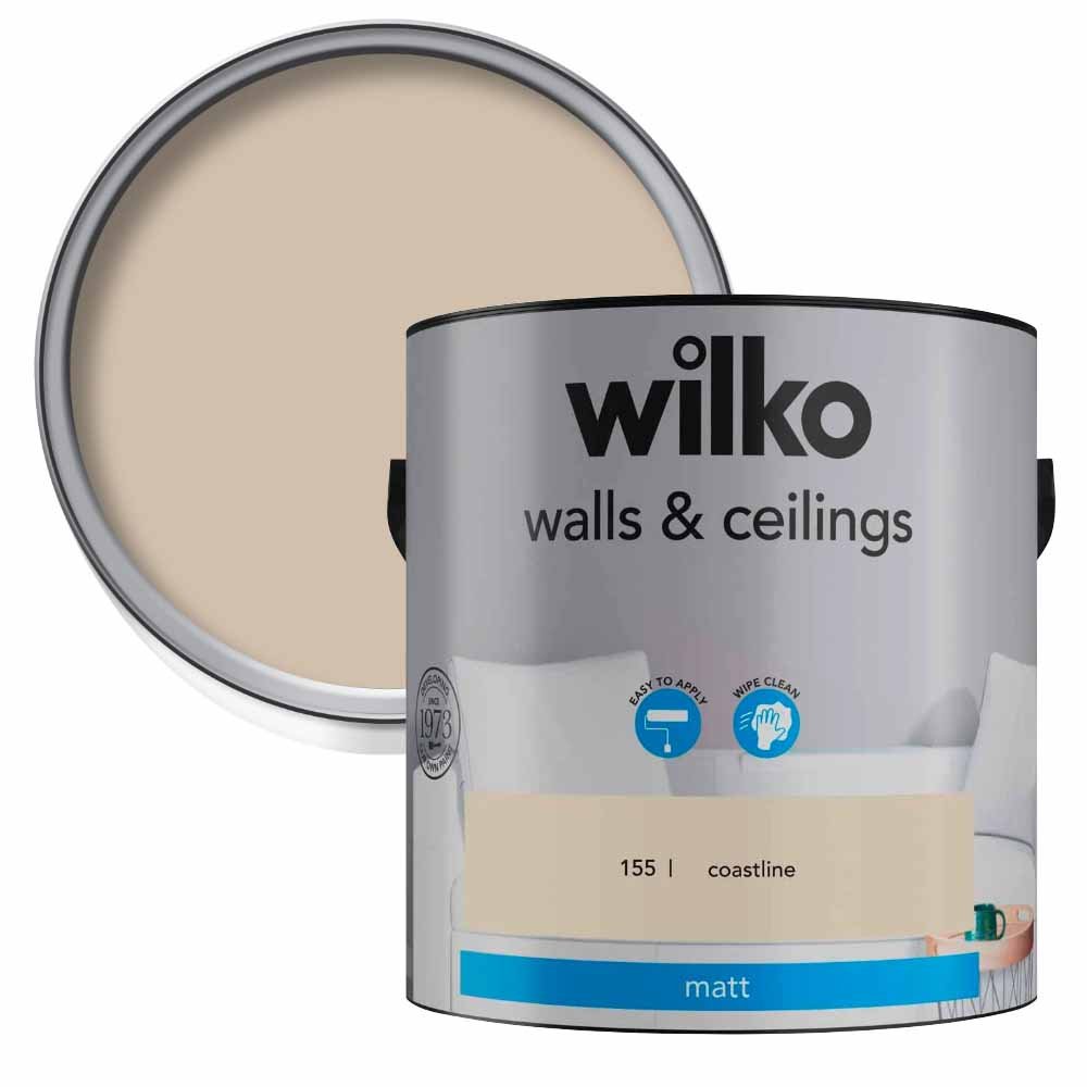 Wilko Walls & Ceilings Coastline Matt Emulsion Paint 2.5L Image 1