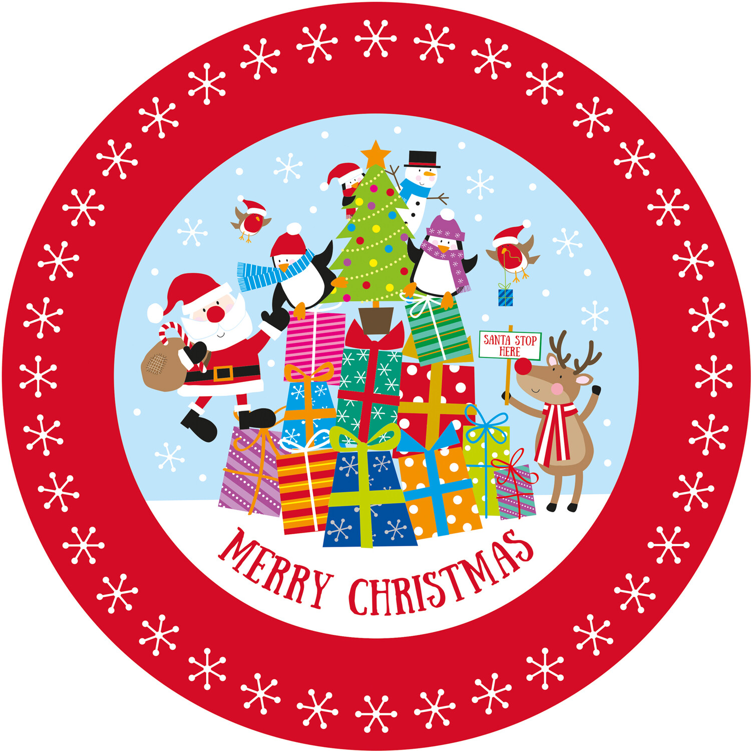 Christmas Characters Round Plate Image