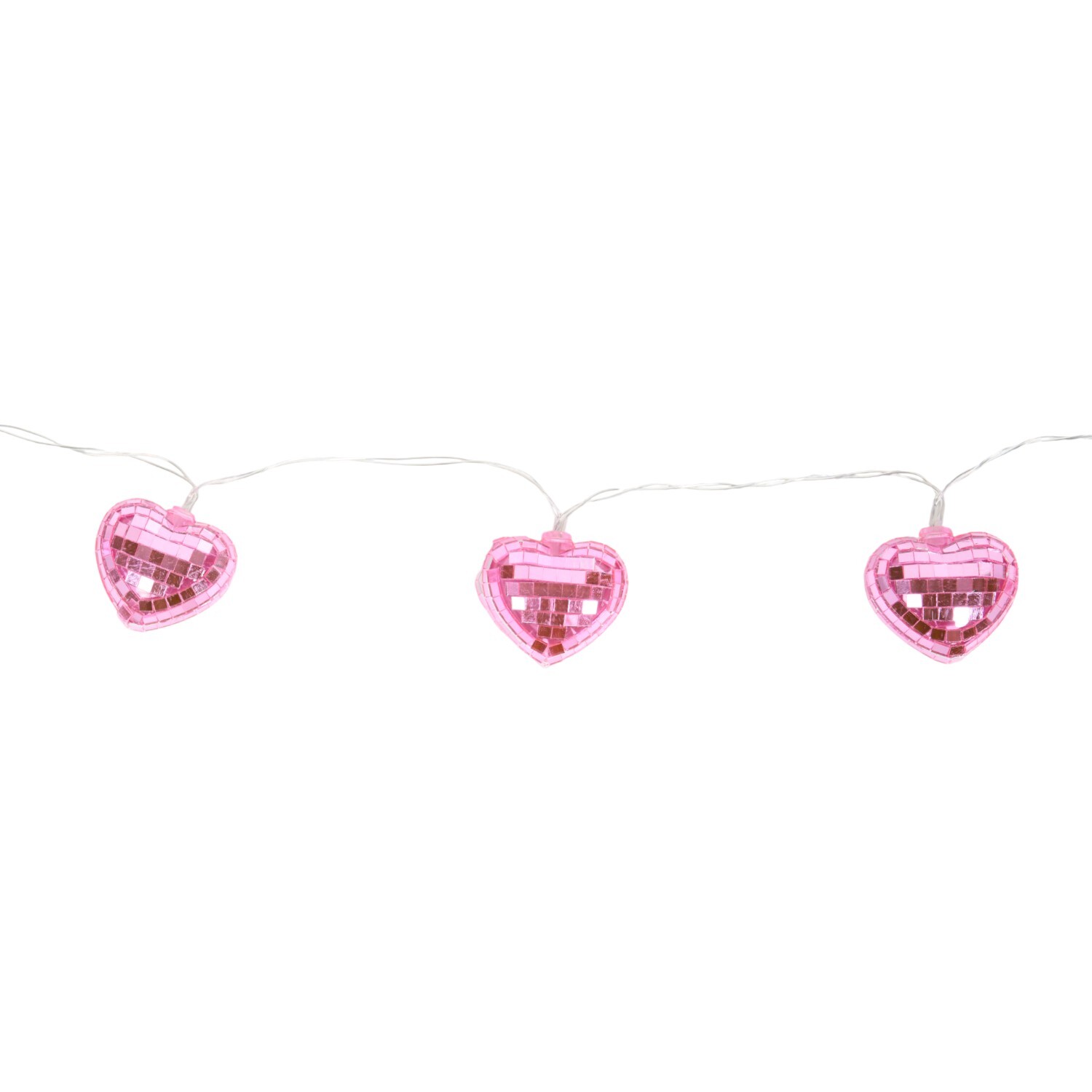 Disco Heart String Lights Pink Image 4