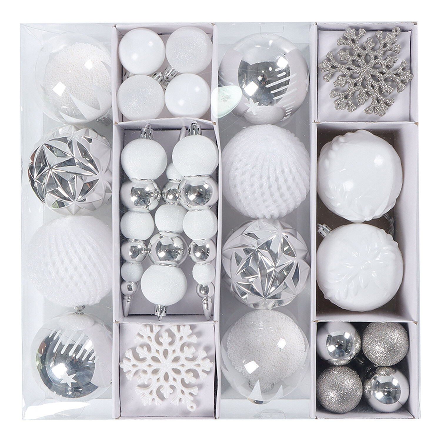 Pack of 25 Frosted Fairytale Baubles - Silver Image
