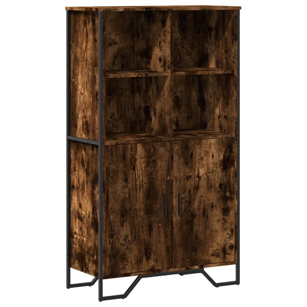 vidaXL 2 Door 4 Shelf Smoked Oak Highboard Image 2