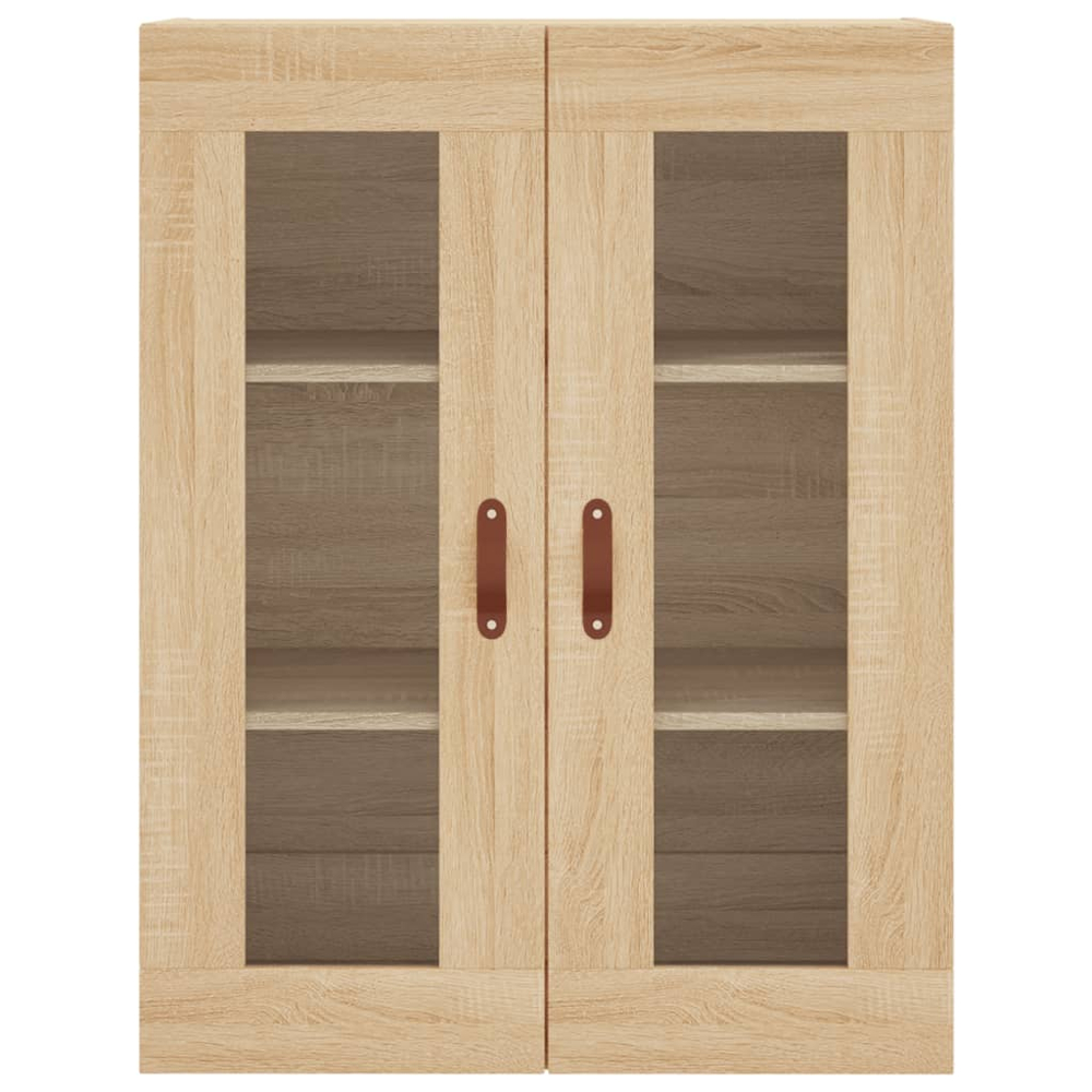 vidaXL 2 Glass Door 3 Drawer Sonoma Oak Highboard Image 6