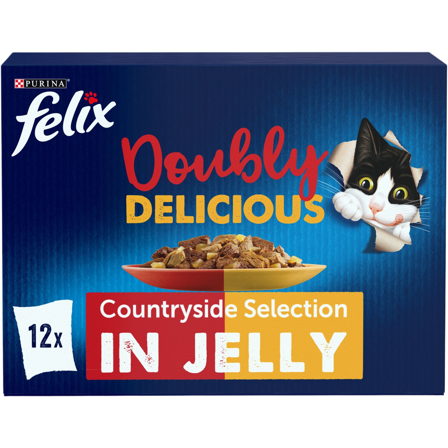 Felix Doubly Delicious Cat Food 85g - Brown / Country Selection in Jelly / 12 Image