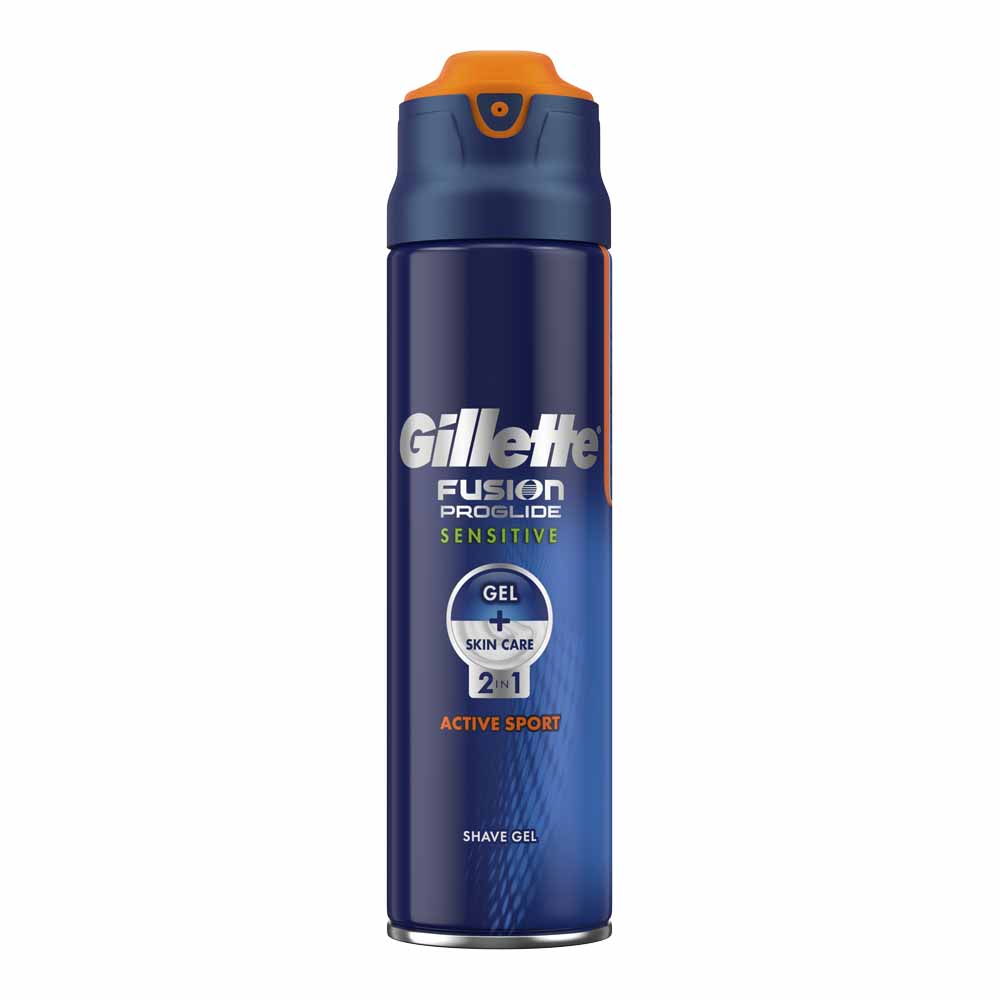 Gillette Fusion Proglide Sensitive Active Sport Shaving Gel 170ml  - wilko