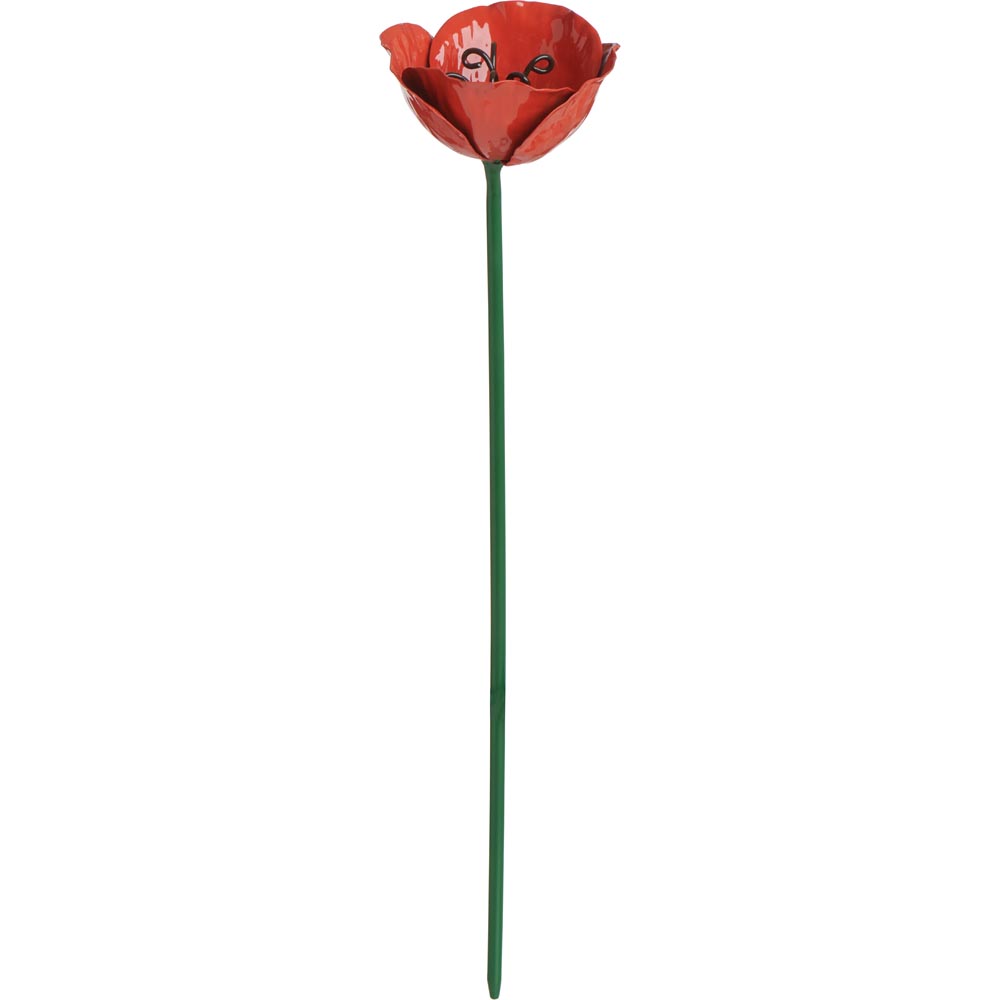 Wilko Poppy Garden Decorative Flower Stake Image 1