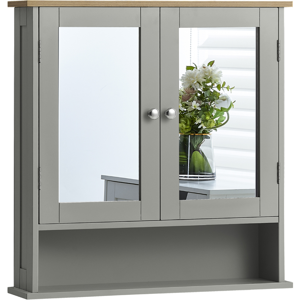 BATH VIDA Priano Grey 2 Door Mirror Bathroom Cabinet Image 2