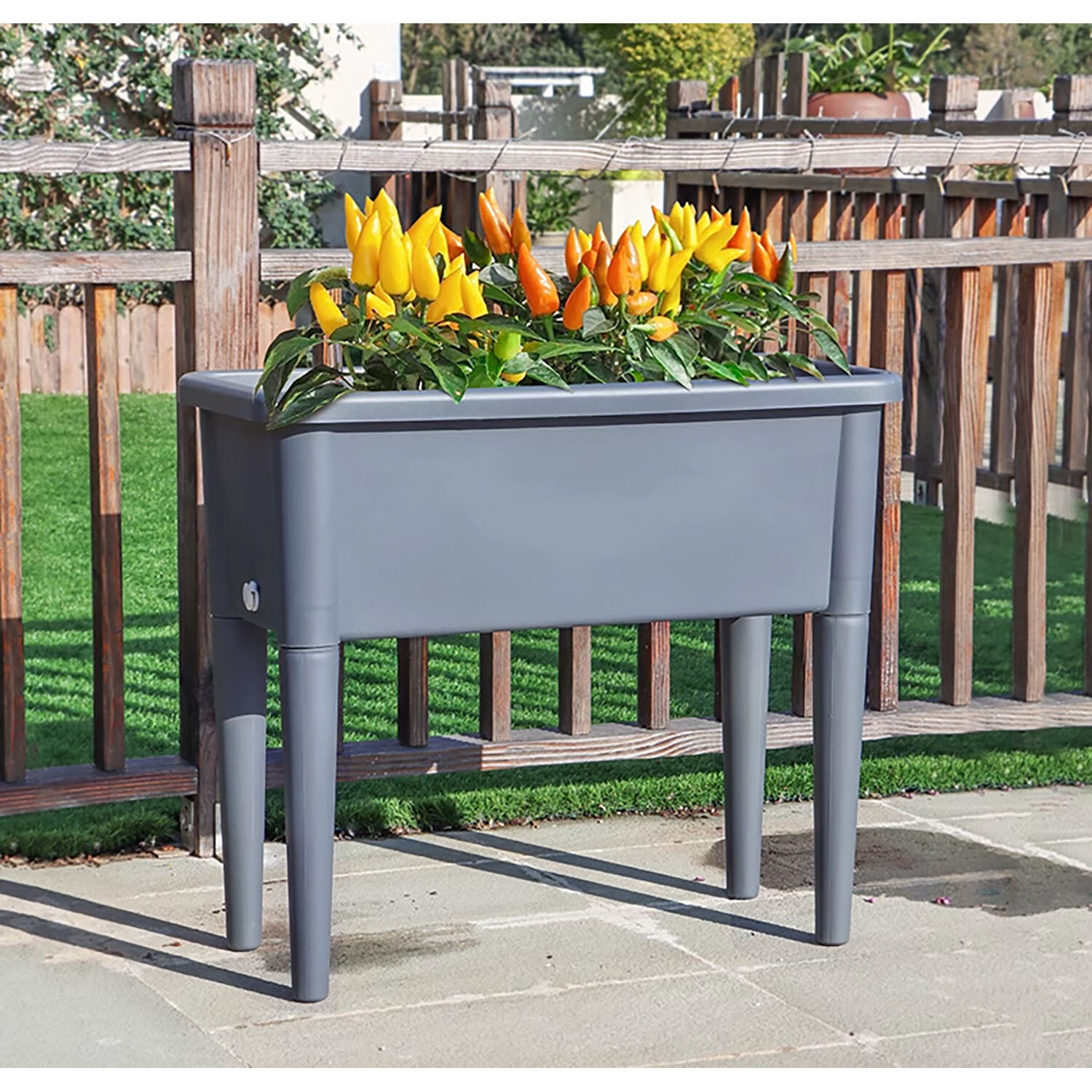 Raised Garden Flower Bed - Grey Image 2