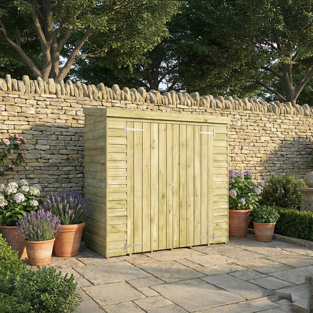Mercia 6 x 3ft Double Door Overlap Pent Tool Storage Shed Image 2