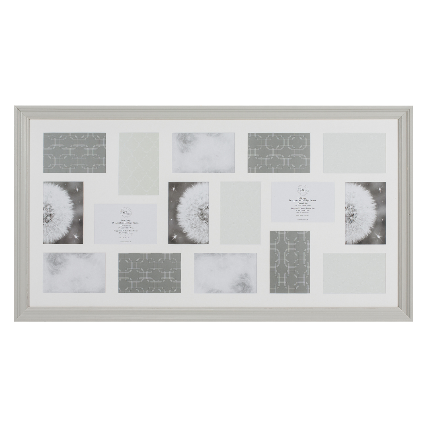 Soft Grey Aperture Collage Photo Frame 19 x 35.2 inch Image