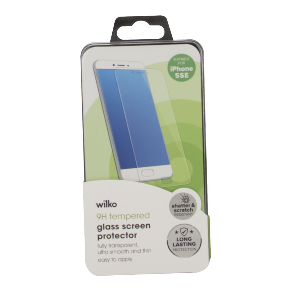 Wilko 9H Tempered Glass Phone Screen Protector Suitable for iPhone 5SE Image 1