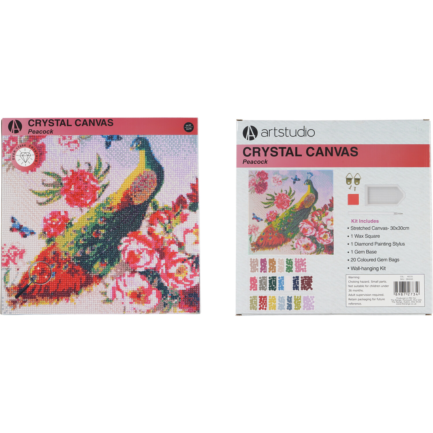 Art StudioCrystal Canvas Peacock or Birds on Flowers Image 5