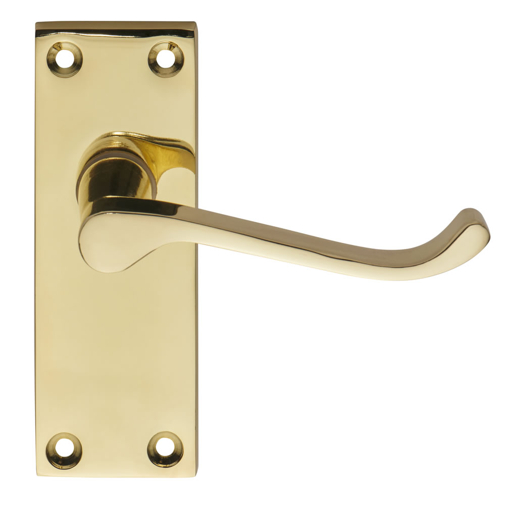 Wilko victorian scroll polished brass door handle 3 pack