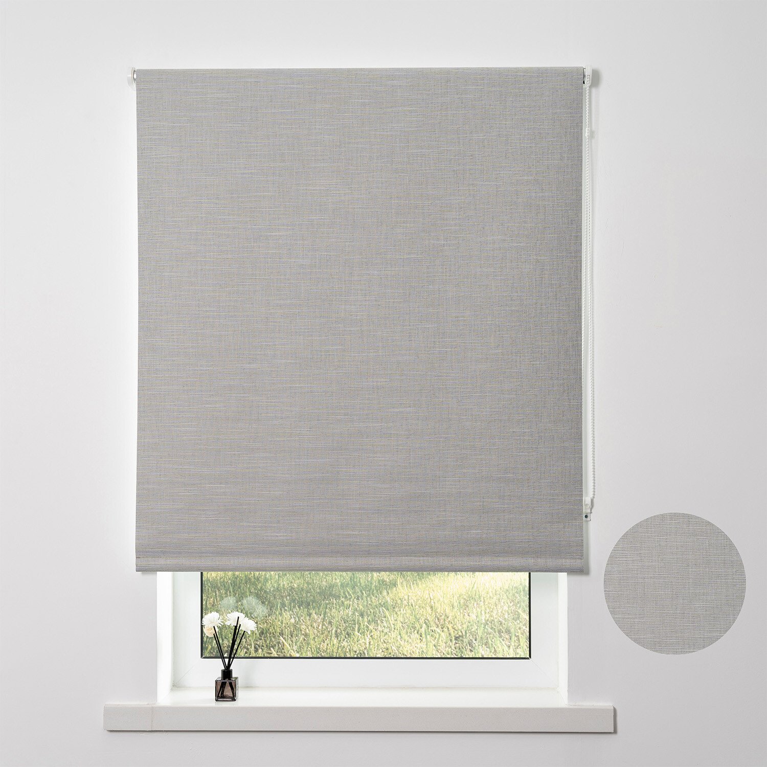 Blackout Textured Blind - Sutton Grey / 120cm Image 1