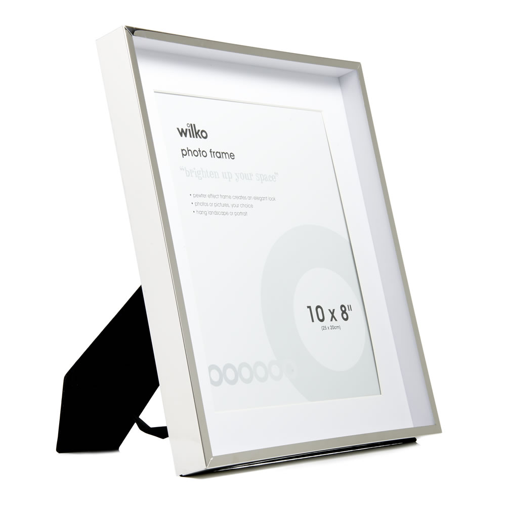 Wilko Silver Box Photo Frame 10 x 8 Inch Wilko