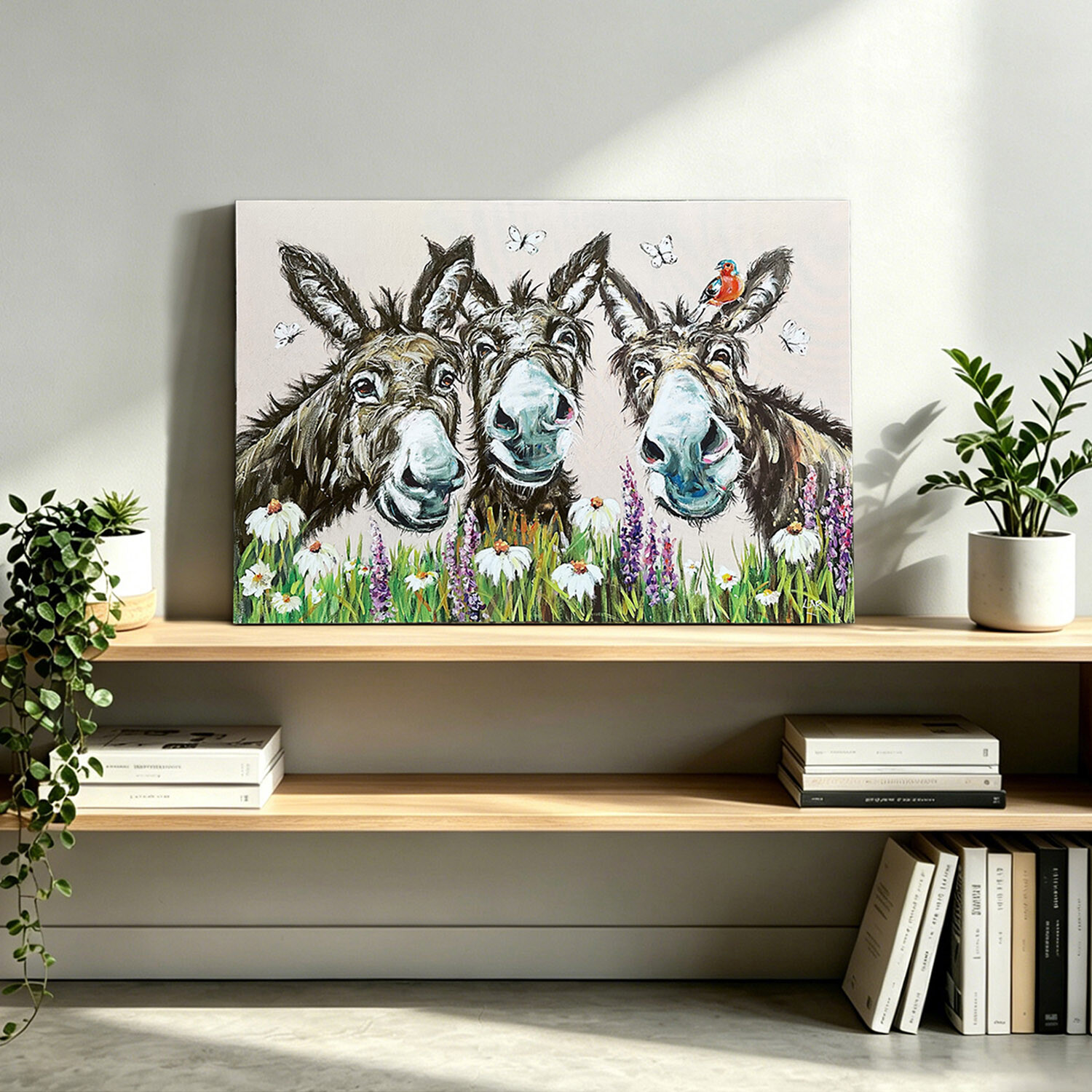 Louise Brown Donkey Trio Canvas Art Image 2