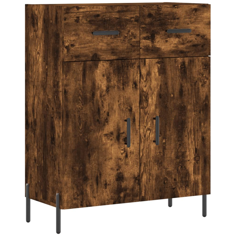 vidaXL 4 Door 2 Drawer Smoked Oak Highboard Image 7