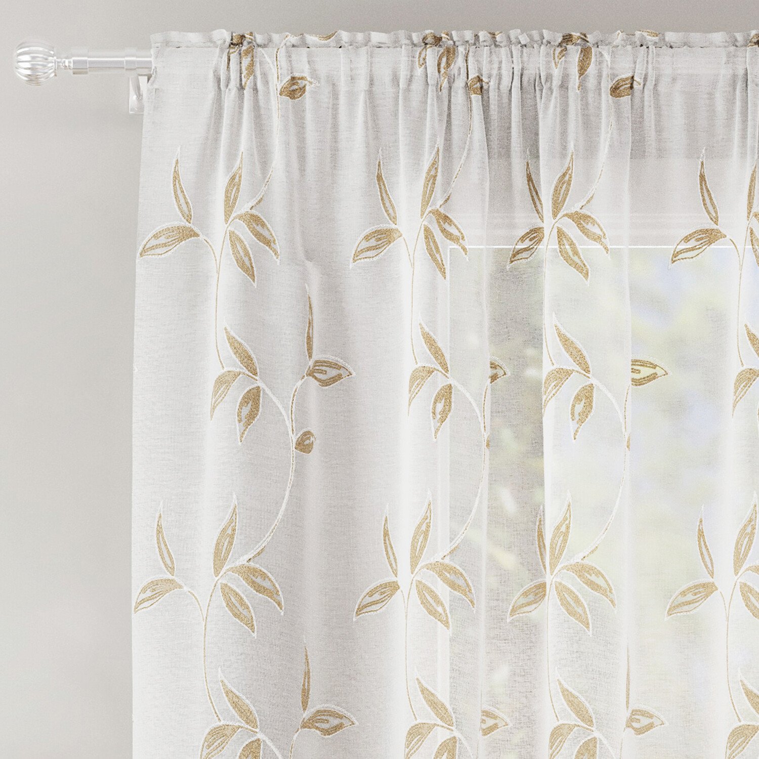 Oasis Voile Panel Curtain Natural 229cm Image 3