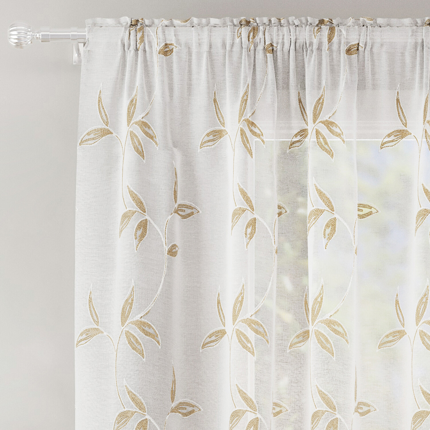 Oasis Voile Panel Curtain Natural 122cm Image 3
