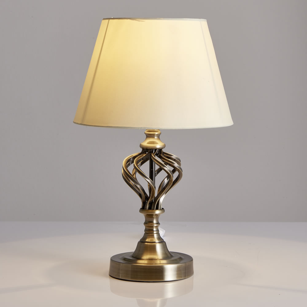 Wilko Brass Swirl Table Lamp Wilko