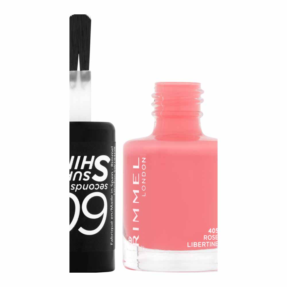 Rimmel 60 Seconds Super Shine Nail Polish Rose Pink Libertine 405 Image 2