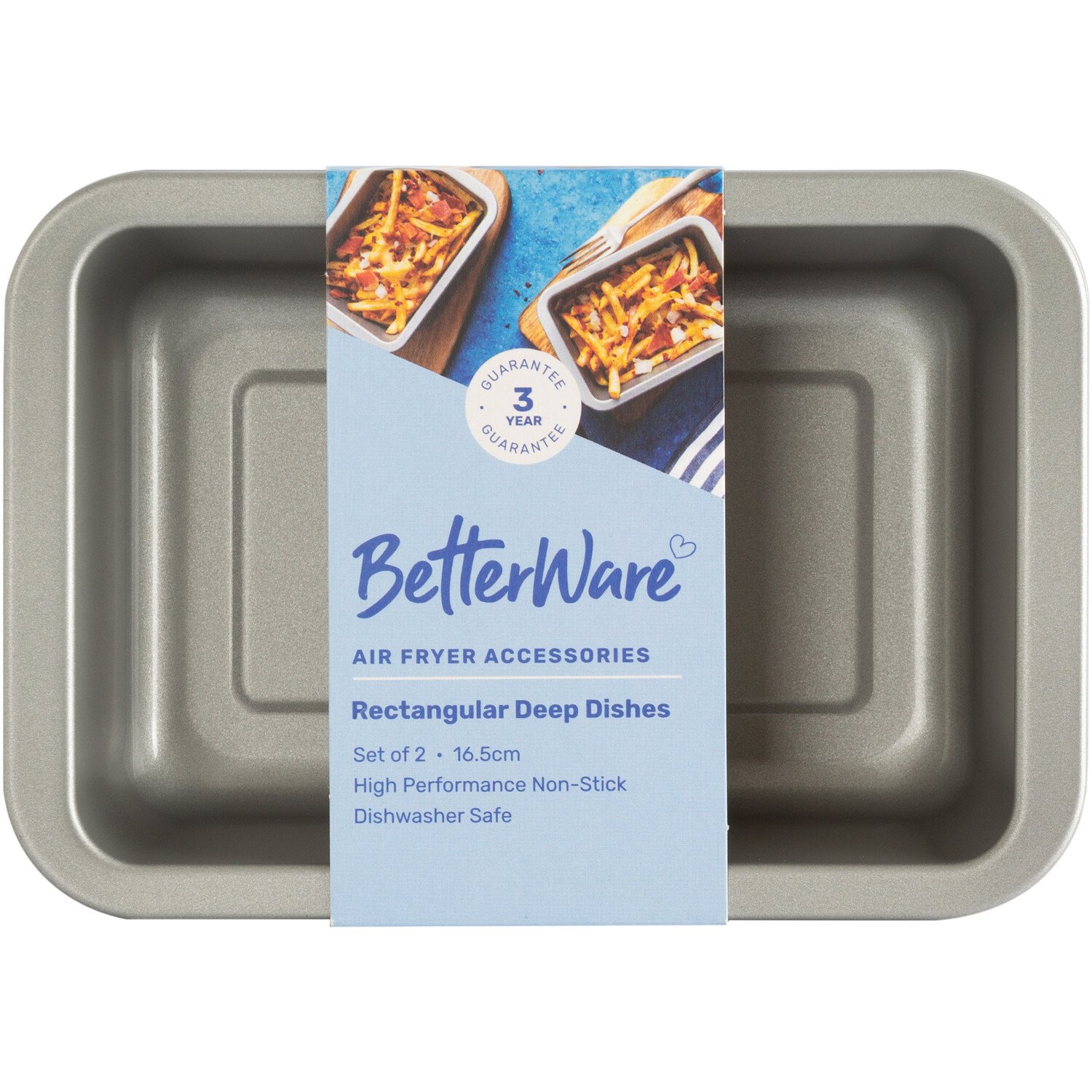 Set of 2 Air Fry Mini Deep Dishes Grey Image 1