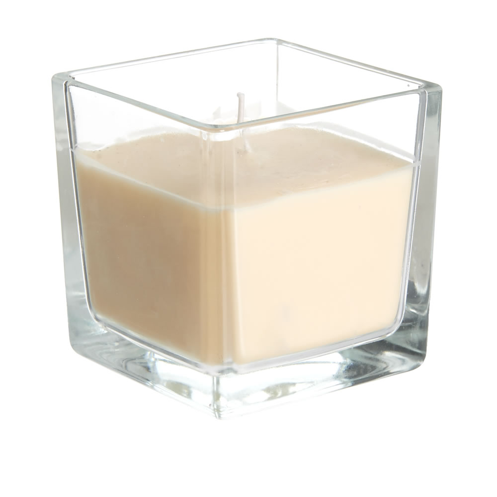 Wilko Vanilla Pod Square Glass Candle Image